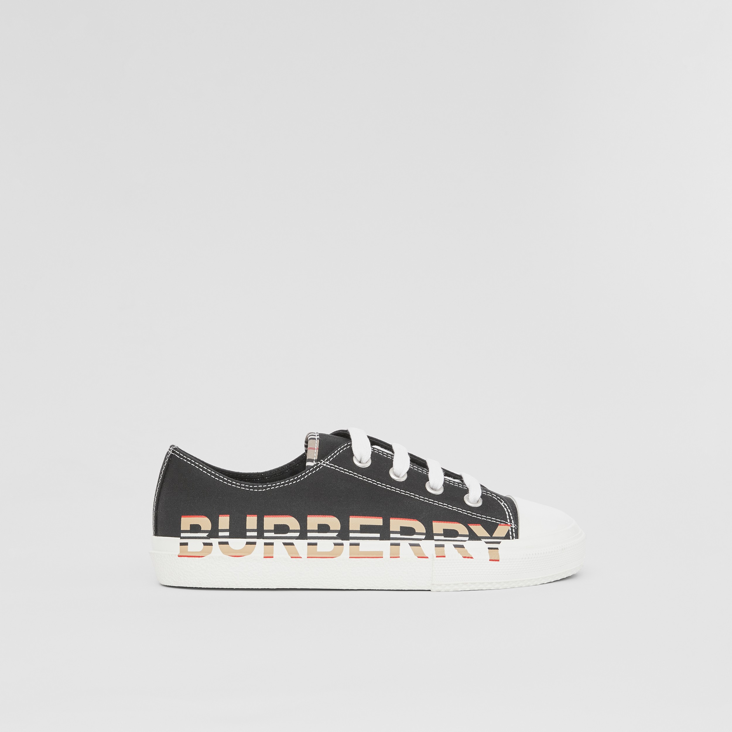Sneaker aus Baumwollgabardine mit Burberry-Logo im Streifendesign (Schwarz) | Burberry® - 4
