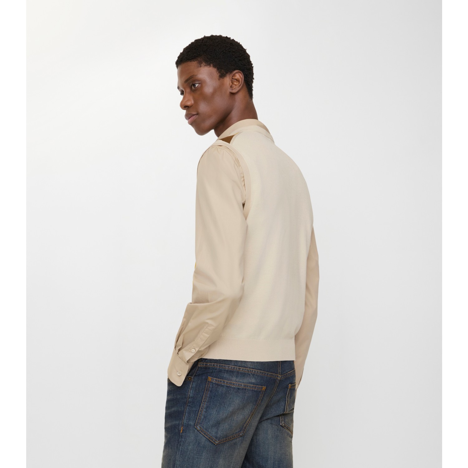 Argyle Wool Sweater Vest in Pear yellow - Men, Cotton | Burberry® Official