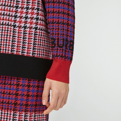 red houndstooth sweater