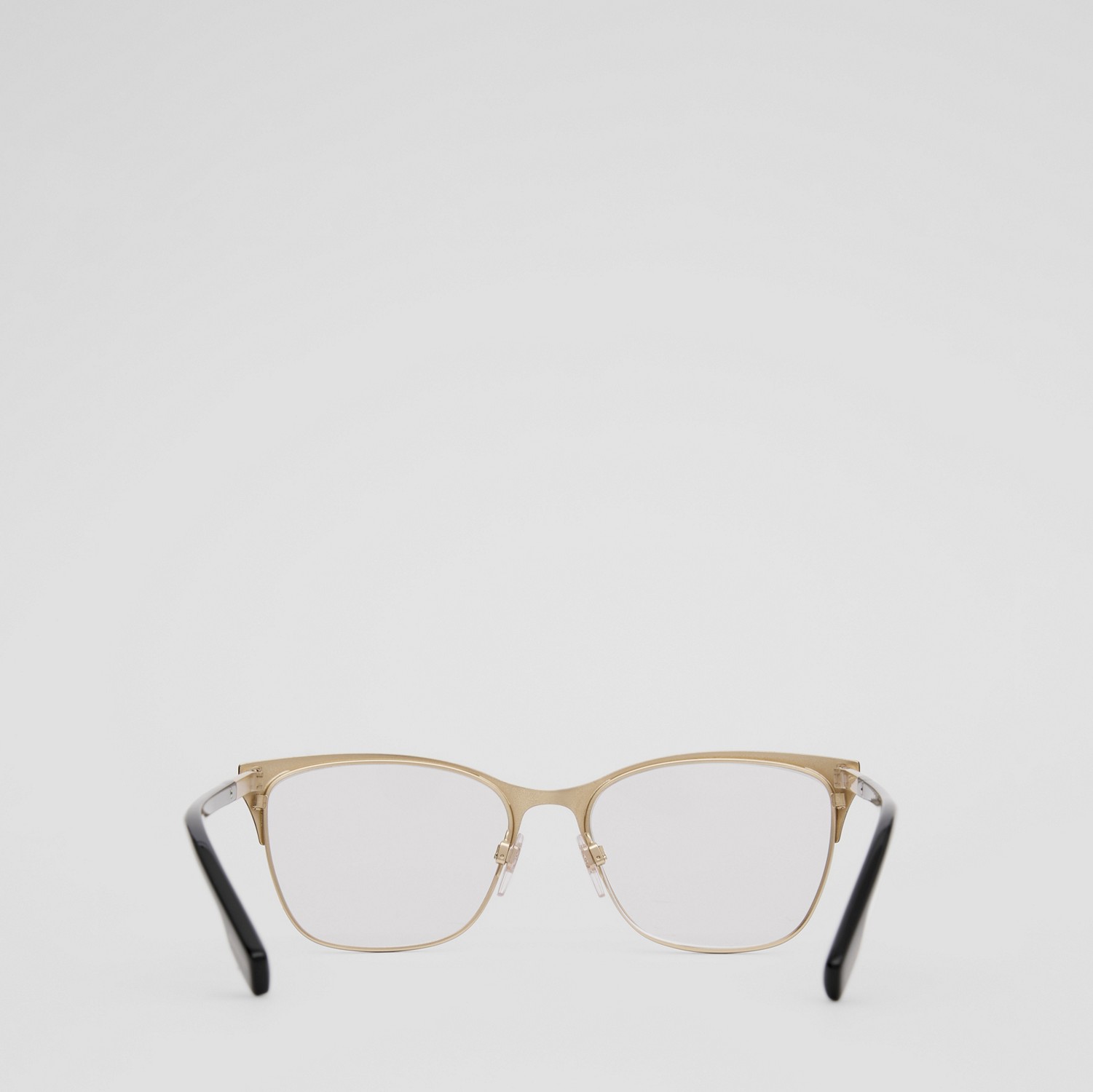标志性条纹装饰猫眼光学镜框 (黑色) - 女士 | Burberry® 博柏利官网