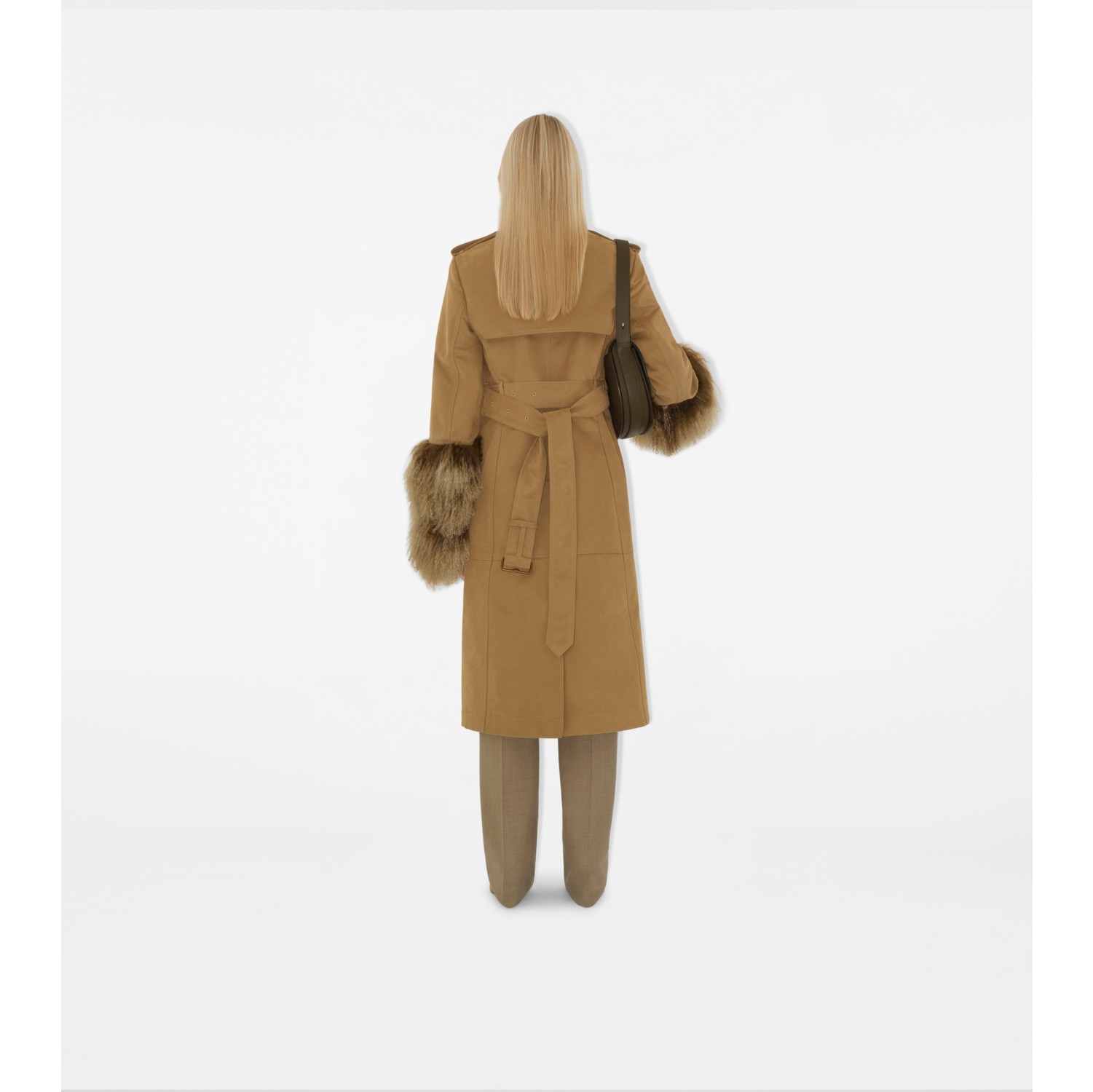 Langer Trenchcoat aus Baumwolle und Nylon