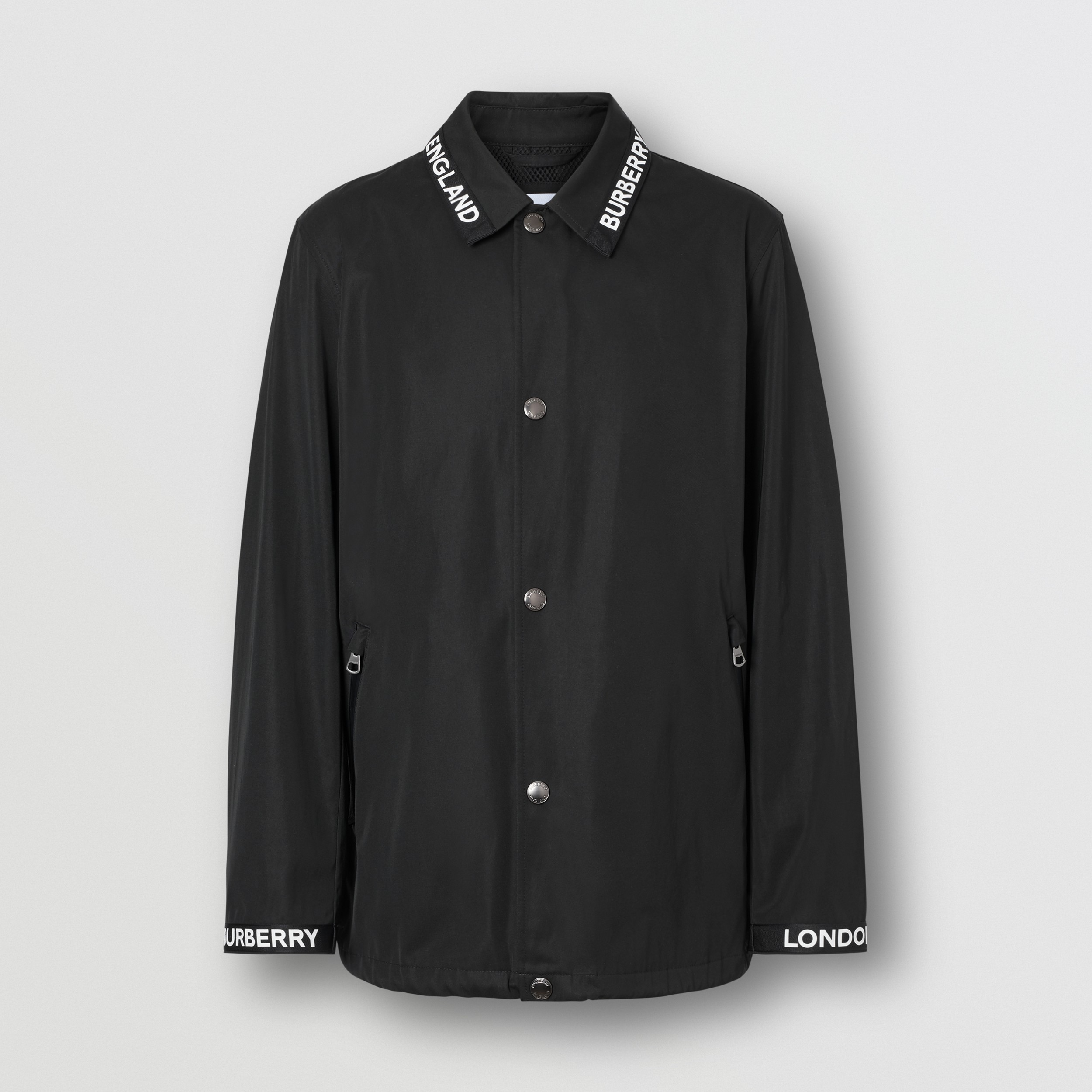 Logo Detail Nylon Cotton Twill Jacket in Black - Men | Burberry United ...