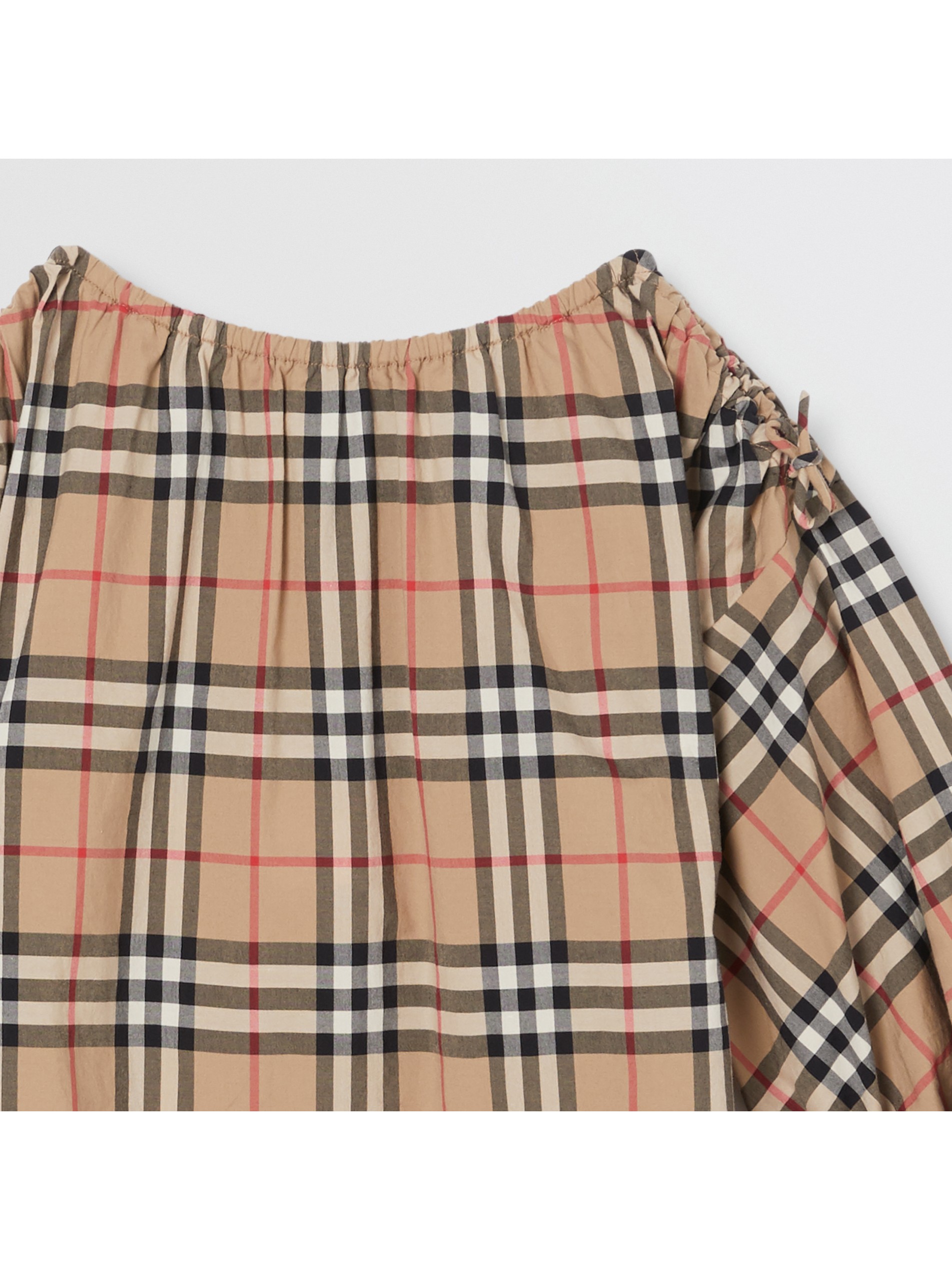 缩褶衣袖 vintage 格纹棉质连衣裙 产品图片41