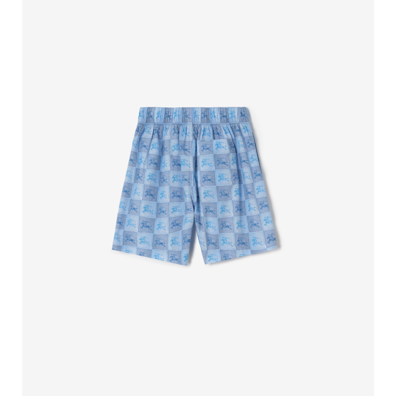 Knight Checkerboard​ Cotton Shorts in Cornflower blue | Burberry