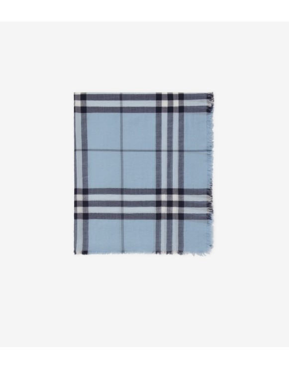 Wide Check Wool Scarf