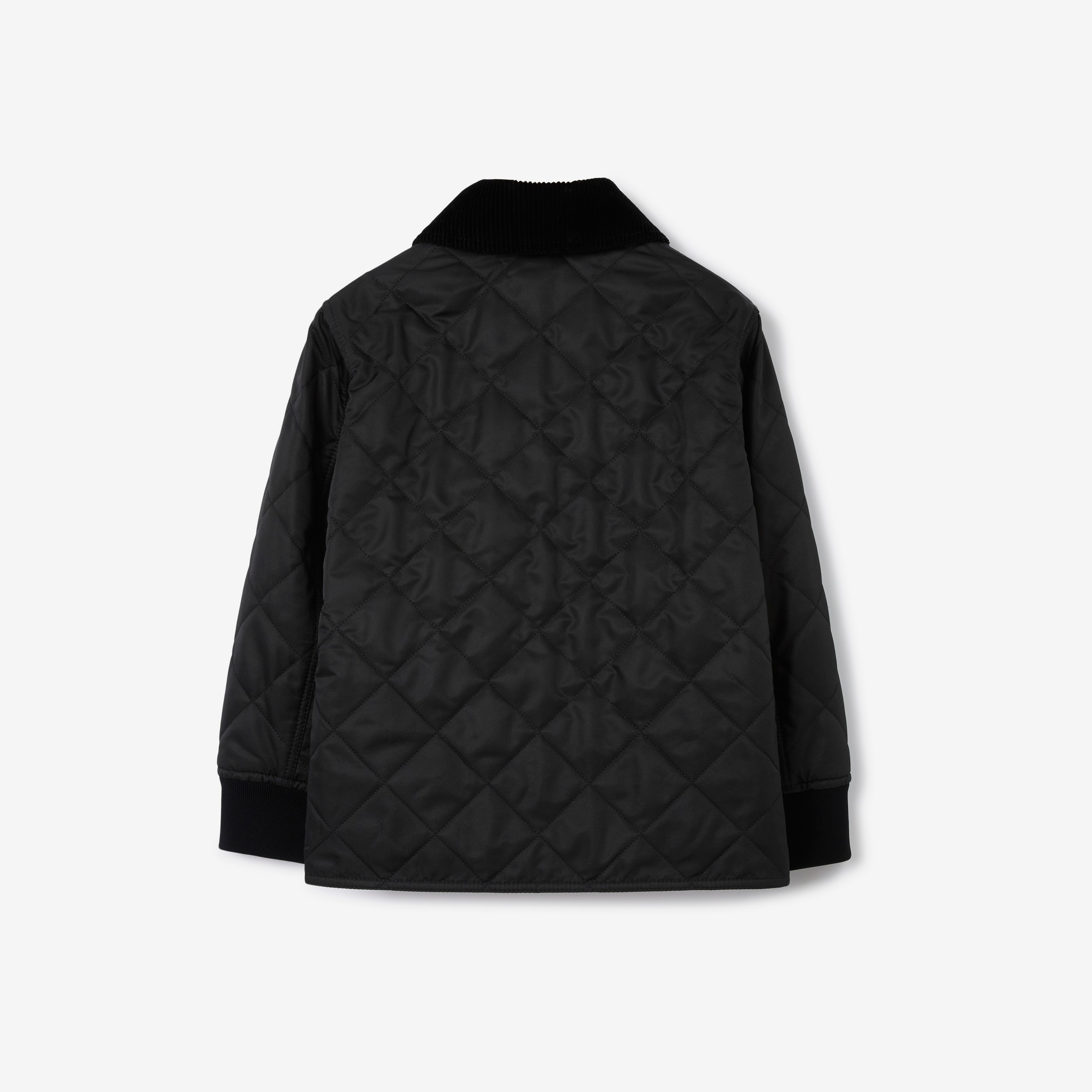 灯芯绒衣领菱形绗缝夹克 (黑色) | Burberry® 博柏利官网 - 2