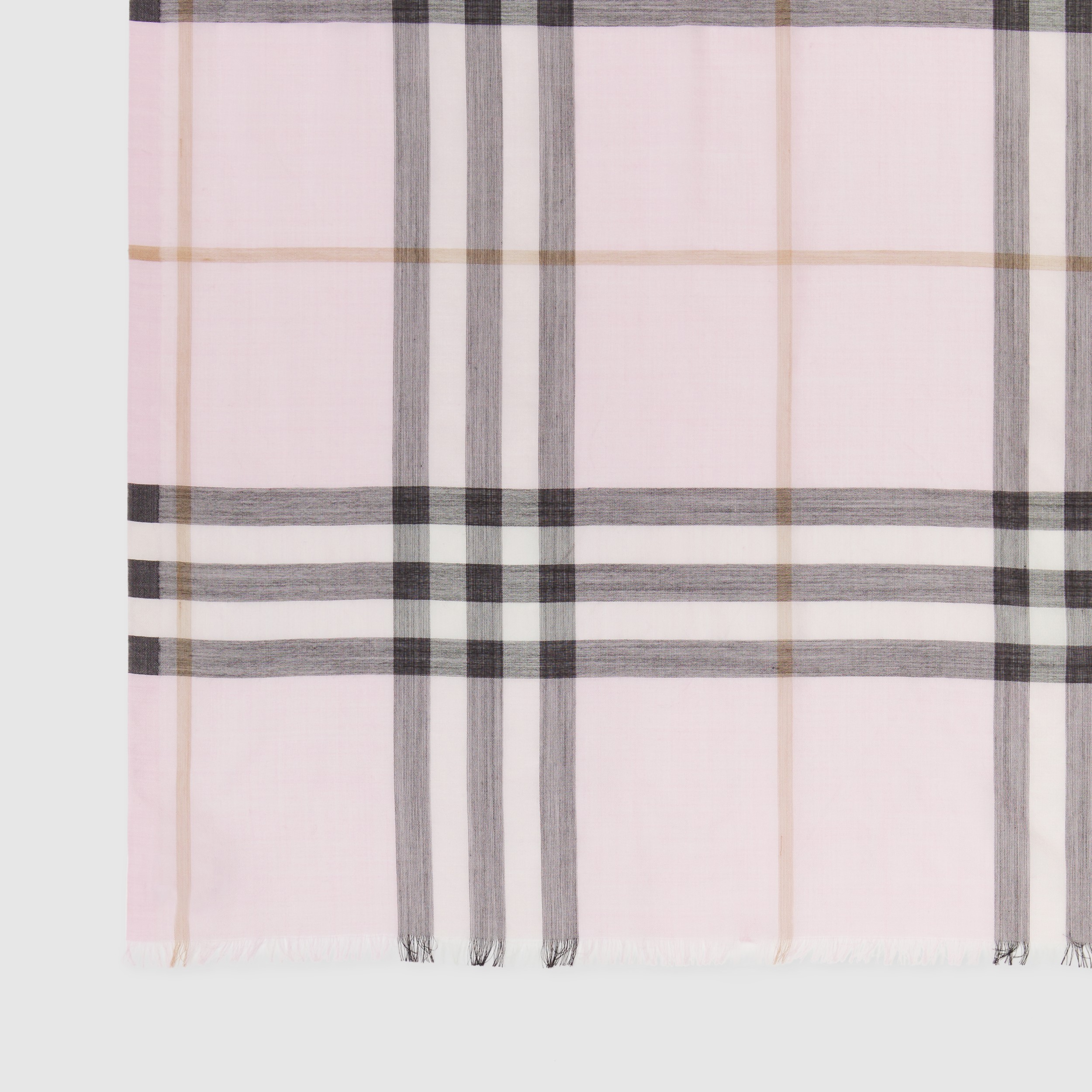 Lightweight Check Wool Silk Scarf in Pale | Burberry Hong Kong S.A.R., China