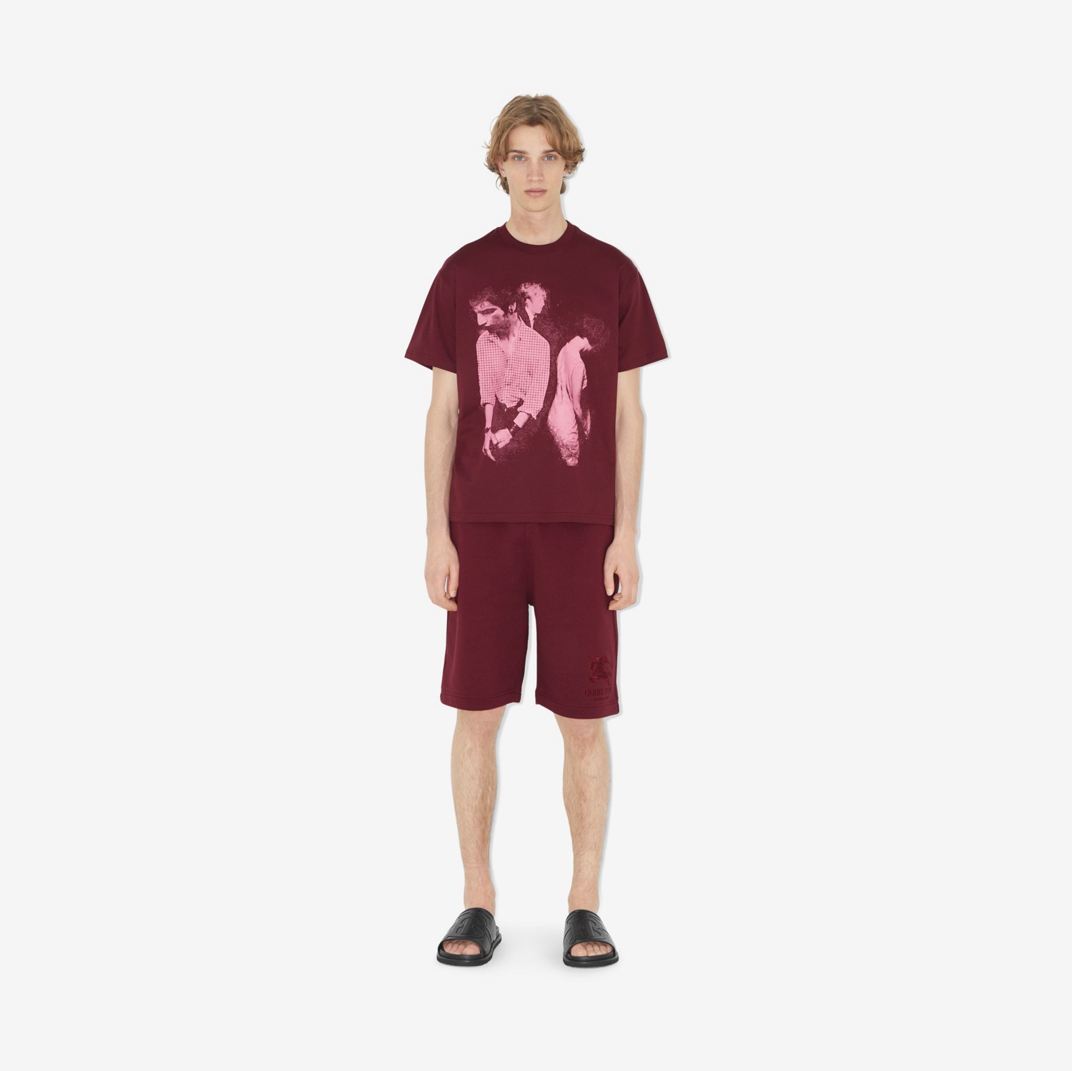 Mod Print Cotton T-shirt in Deep Crimson - Men | Burberry® Official