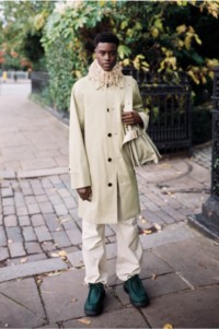 Model in car coat