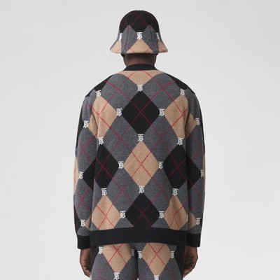 burberry monogram motif cashmere sweater