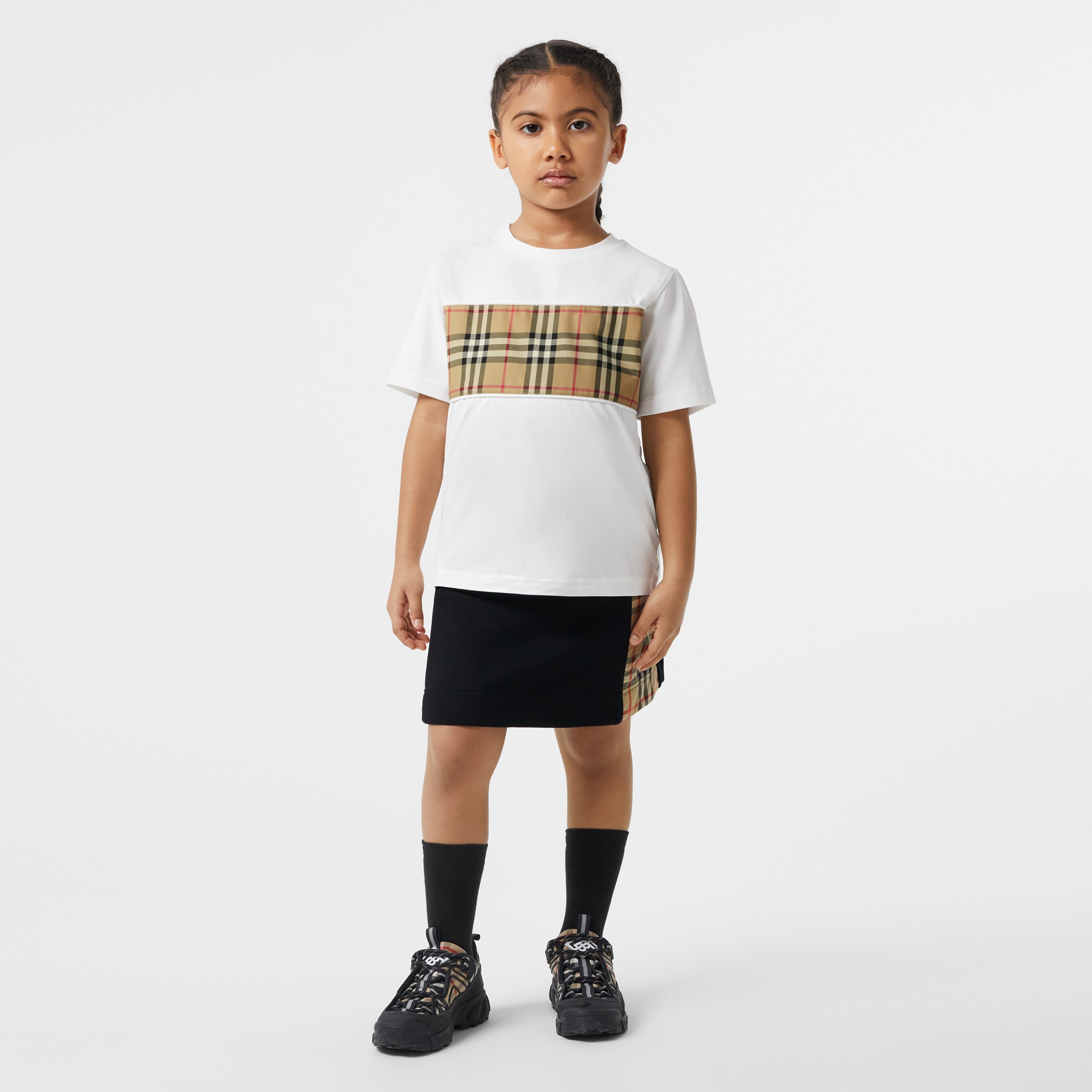 Baumwoll-T-Shirt mit Vintage Check-Panel (Weiß) | Burberry® - 4
