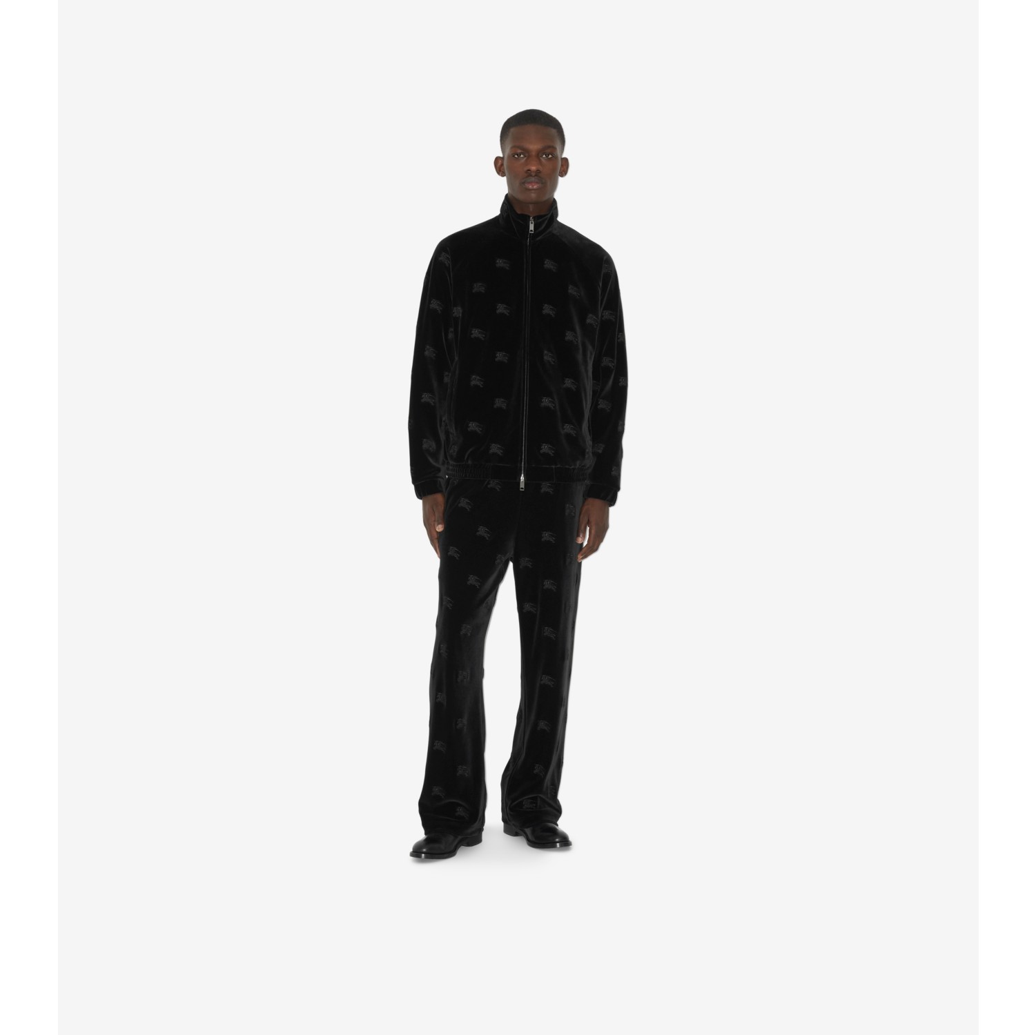 Louis Vuitton Black Velour Monogram Track Jacket