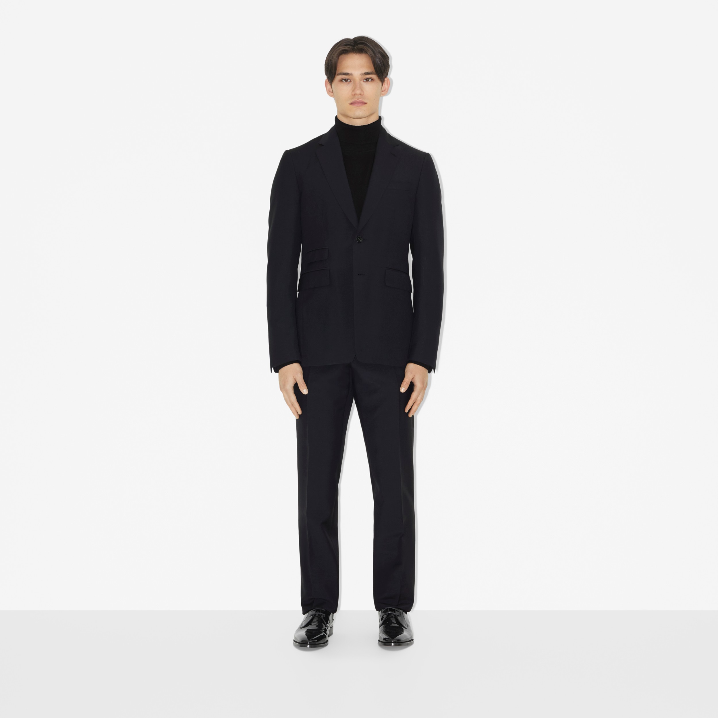Wool Mohair Regular Fit Tailored Jacket in Navy - Men | Burberry® Official - 2