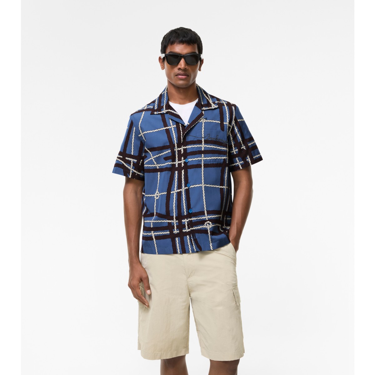  Check Relaxed Fit Knot Cotton Shirt