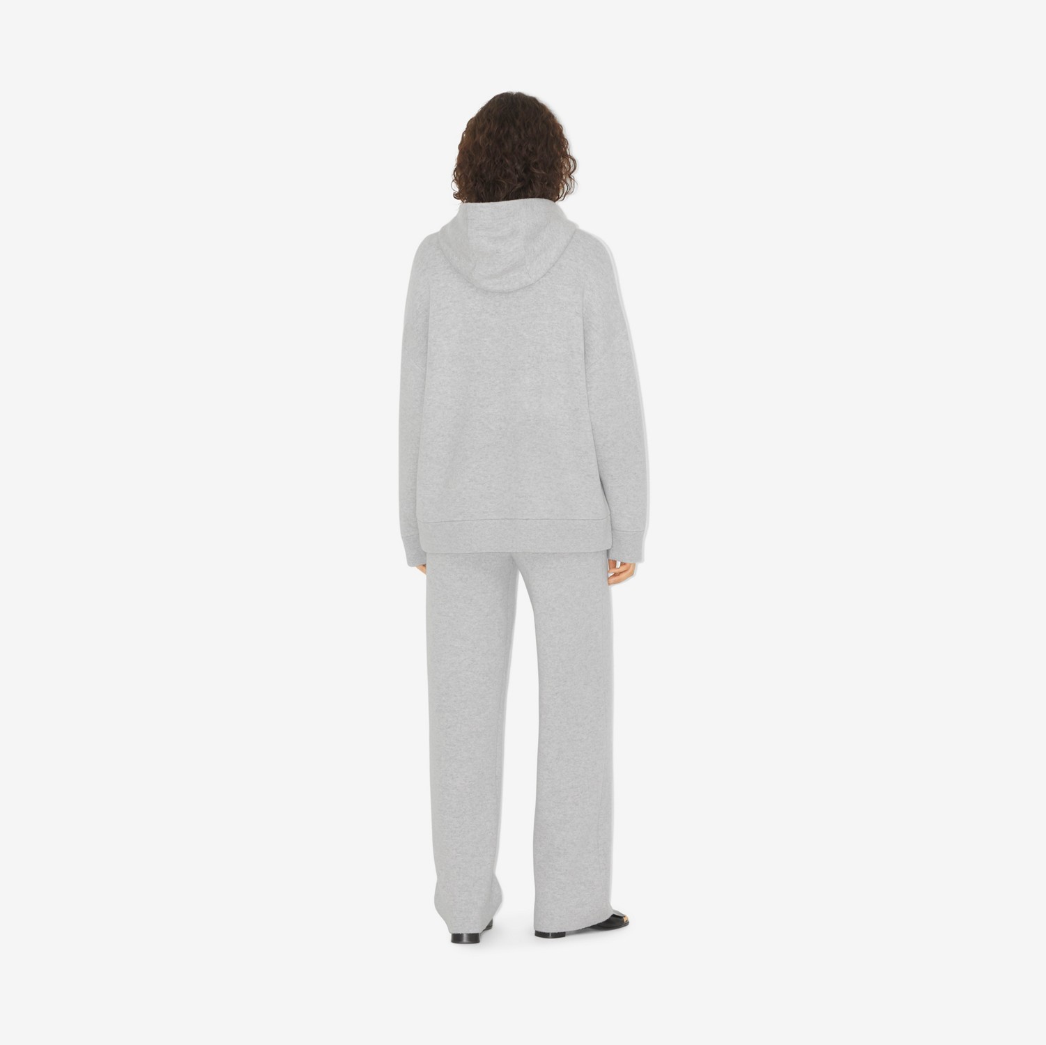 Blusa de moletom com capuz em cashmere (Cinza Claro Mesclado) - Mulheres | Burberry® oficial