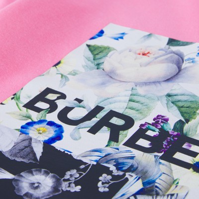 Montage Print Cotton Sweatshirt in Bubblegum Pink | Burberry® Official