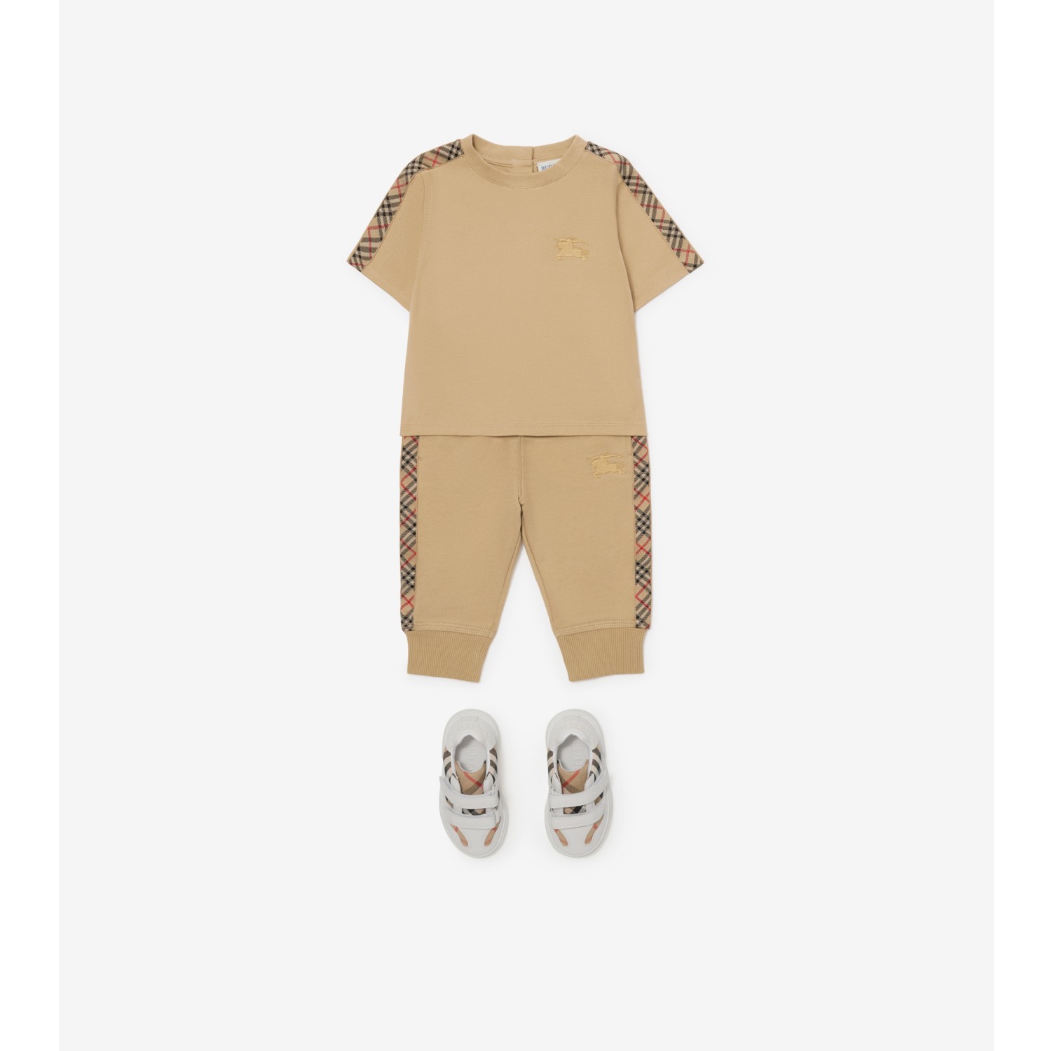 チェックトリム コットンTシャツ