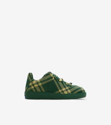 Check Knit Box Sneakers in Salt - Men | Burberry® Official