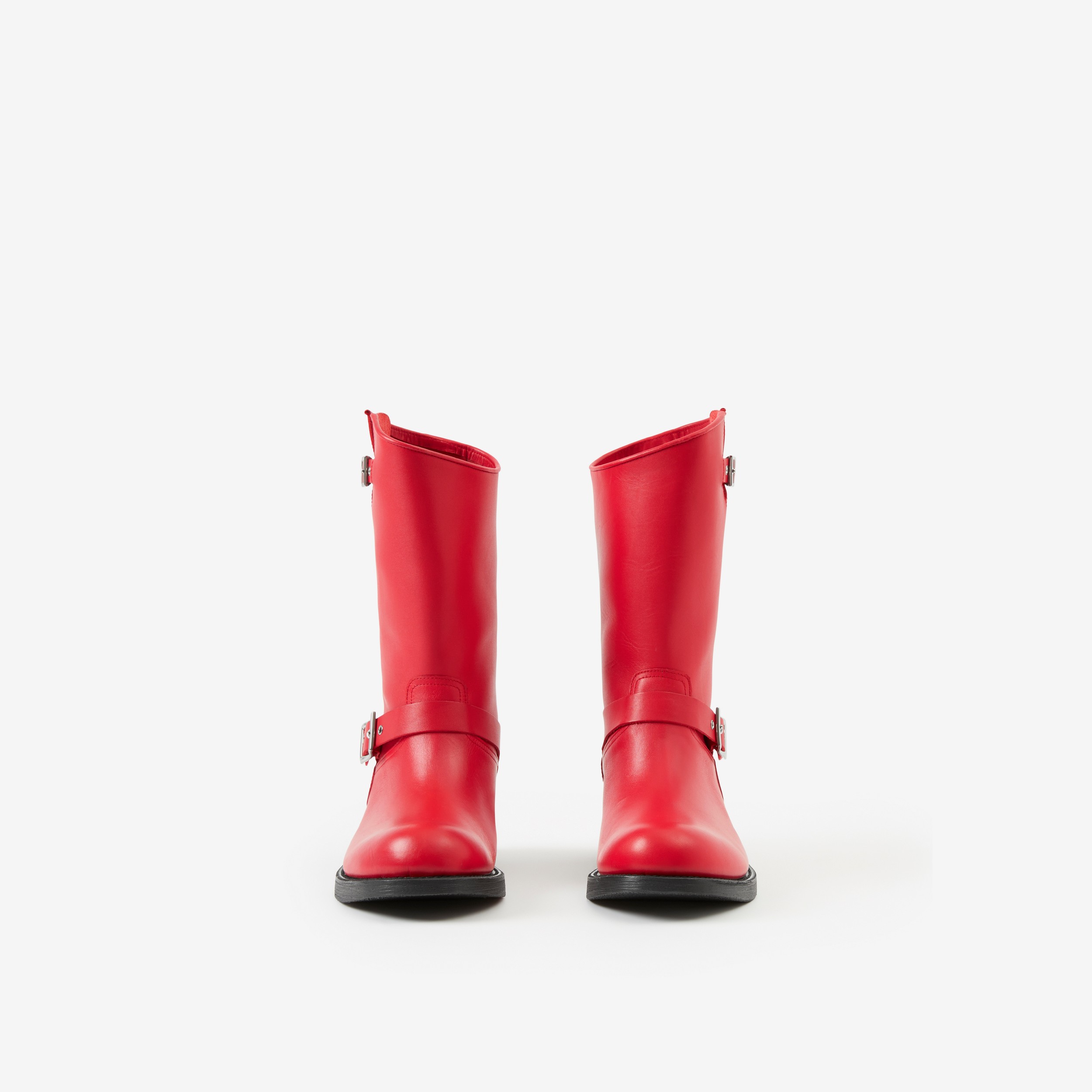 Leather Biker Boots in Bright Red - Men | Burberry® Official - 2
