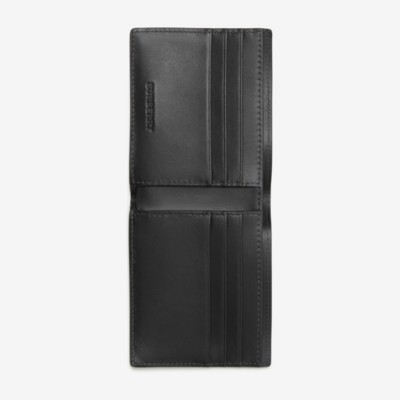 Burberry Check Bi-Fold Money Clip Wallet Charcoal