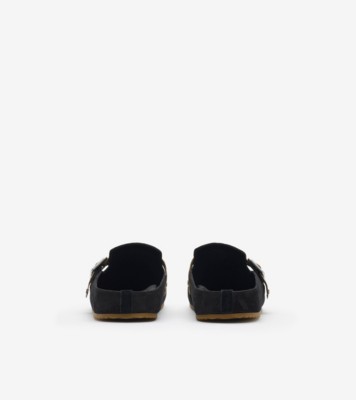 Check Suede Urchin Clogs in Black - Men | Burberry® Official