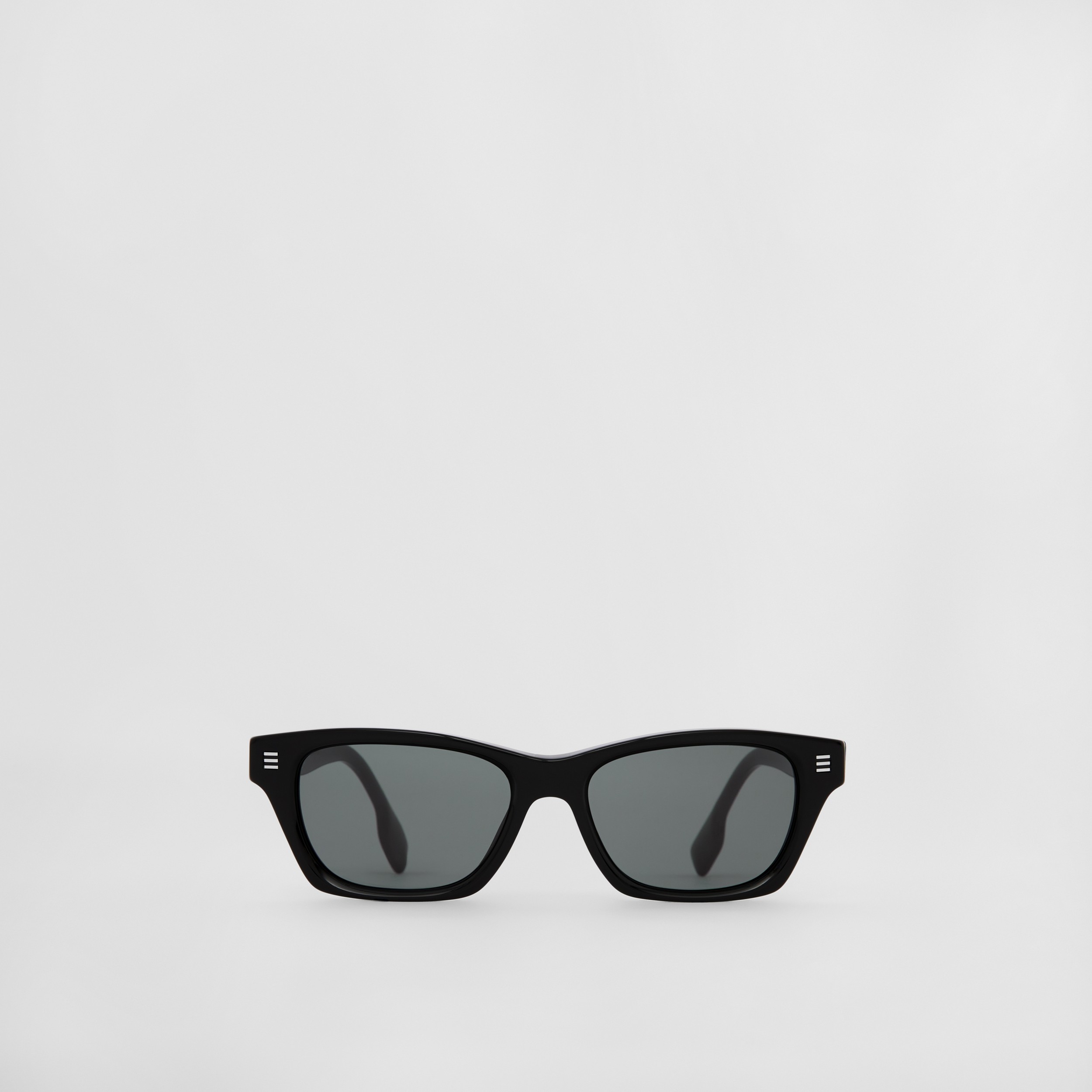 로고 디테일 렉탱귤러 프레임 선글라스 (블랙) - 남성 | Burberry® - 1