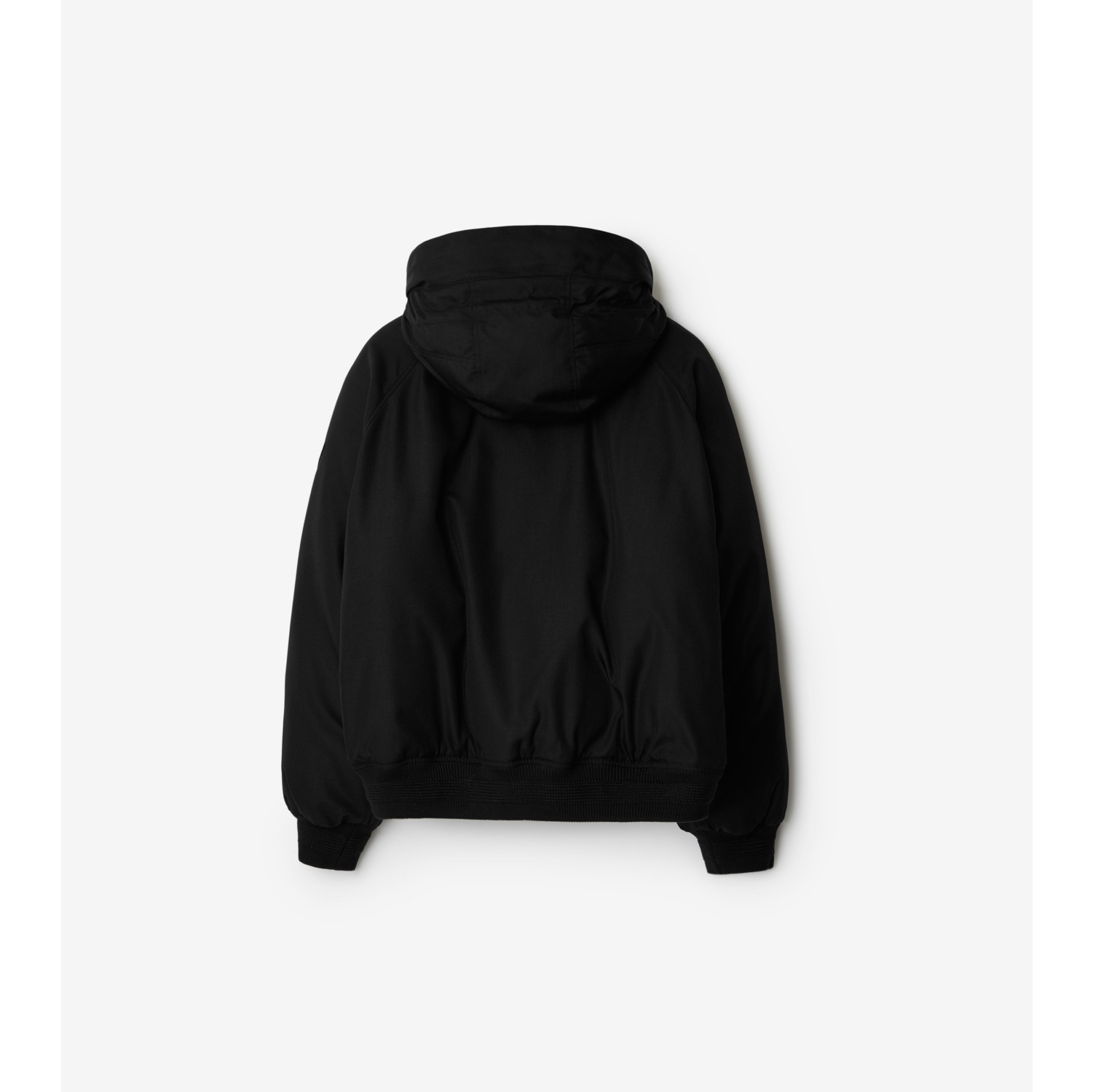 Faux Fur Trim Nylon Bomber Jacket