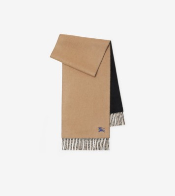 合間公式アカウント　Burberrys WOOL&CASHMERE Reversible Cashmere Scarf in Camel/black | Burberry® Official