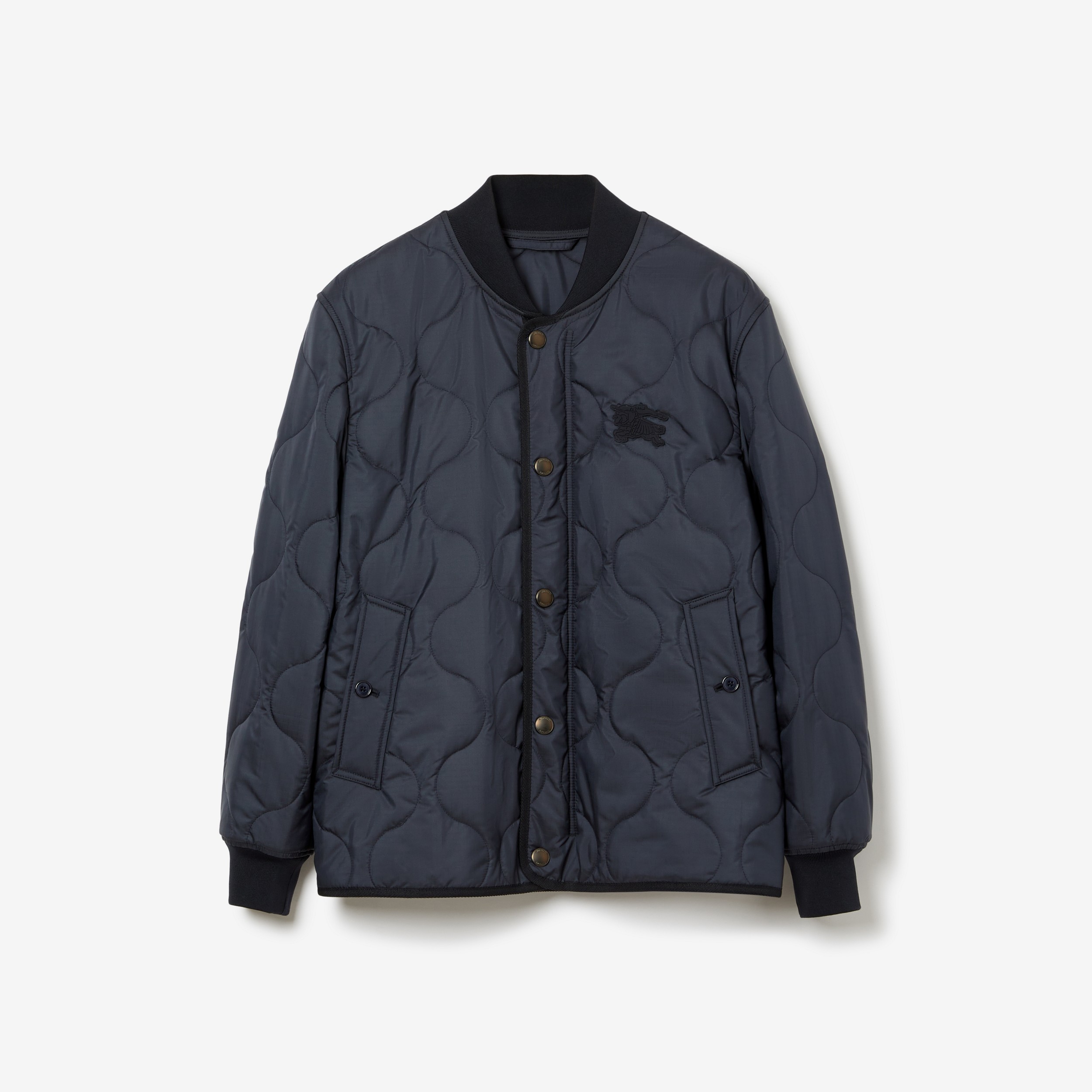 EKD Appliqué Quilted Bomber Jacket in Smoked Navy - Men | Burberry® Official - 1