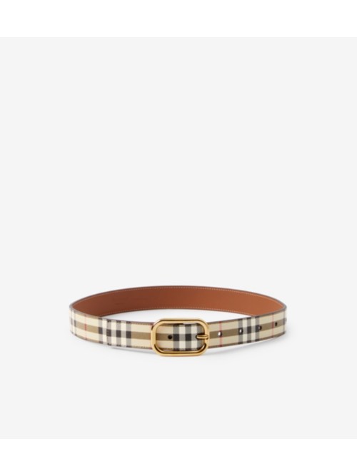 Burberry Vintage Check Leather Belt In Neutrals