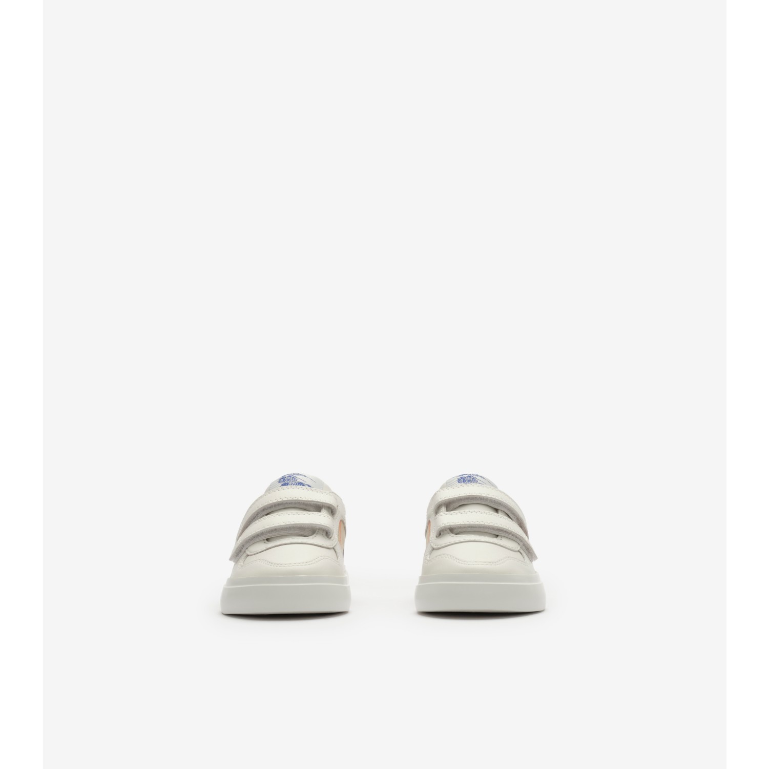 Check and Leather Sneakers