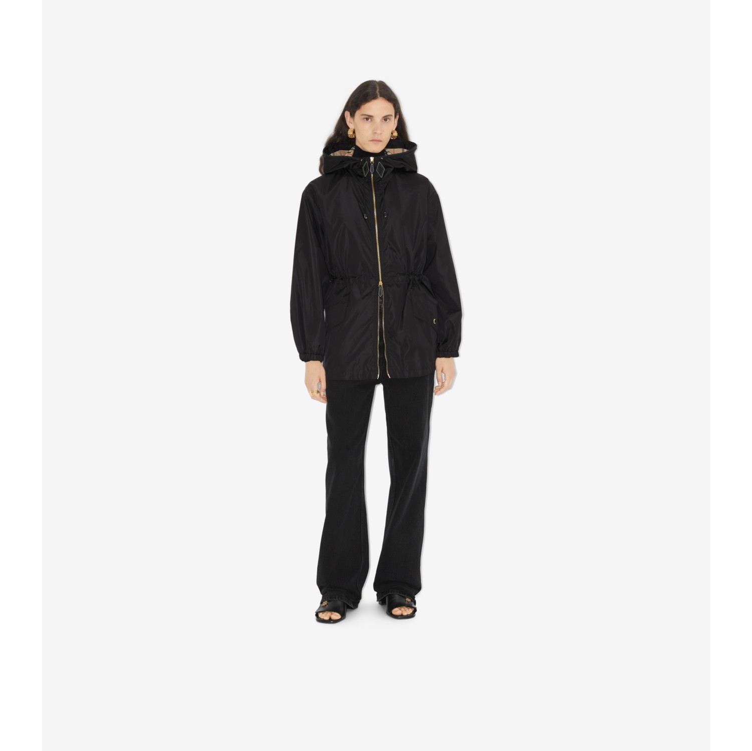 Nylon Jacket in Black Women Burberry Official