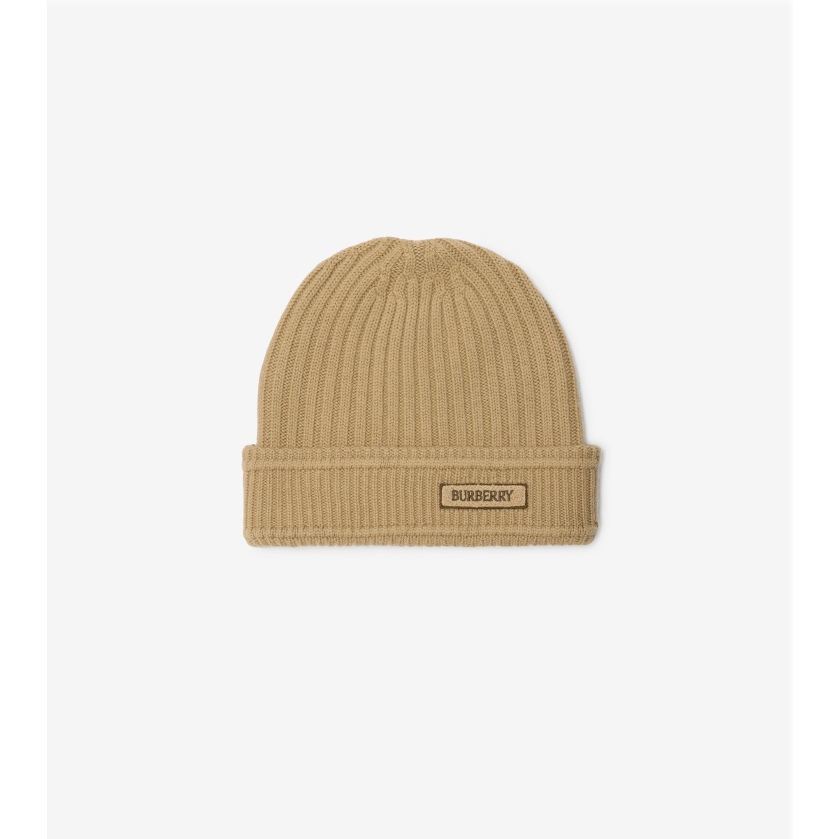 Burberry Camel Wool Beanie In Sand