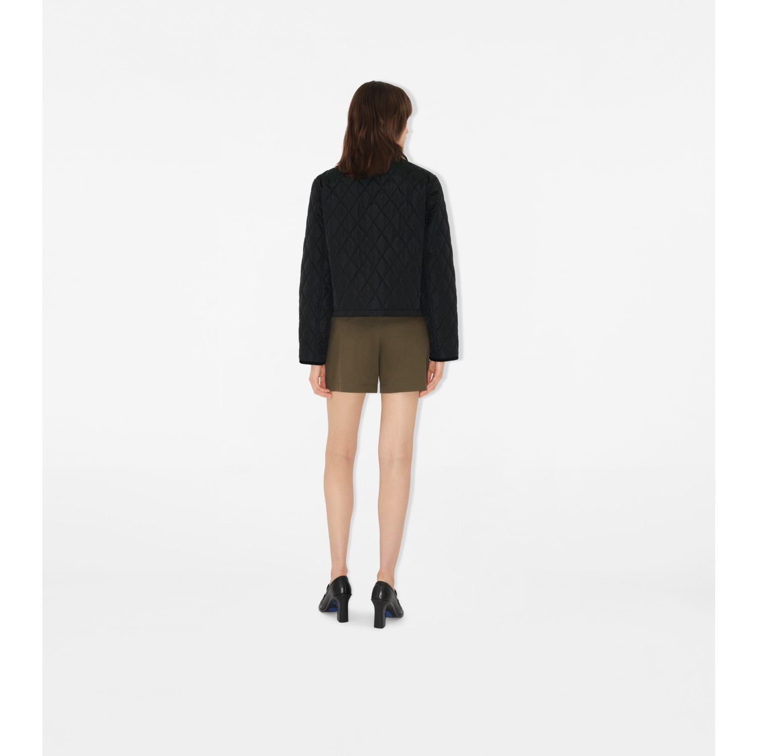 Giacca cropped in nylon trapuntato