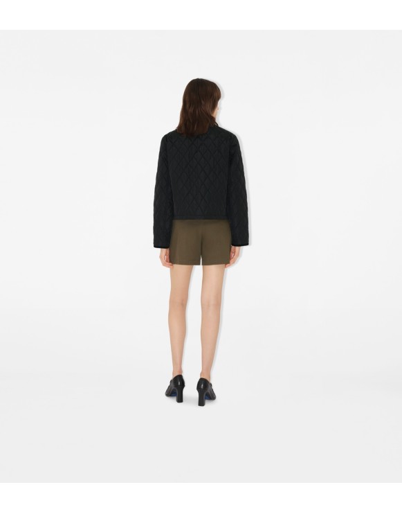 Cropped Quilted Nylon Jacket