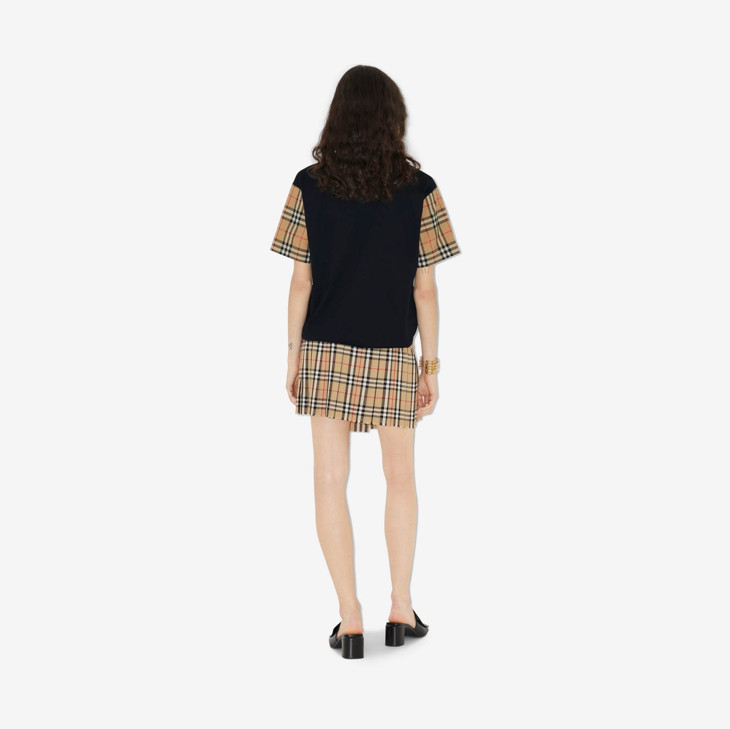 Mini kilt en laine Check (Beige D'archive) - Femme | Site officiel Burberry®