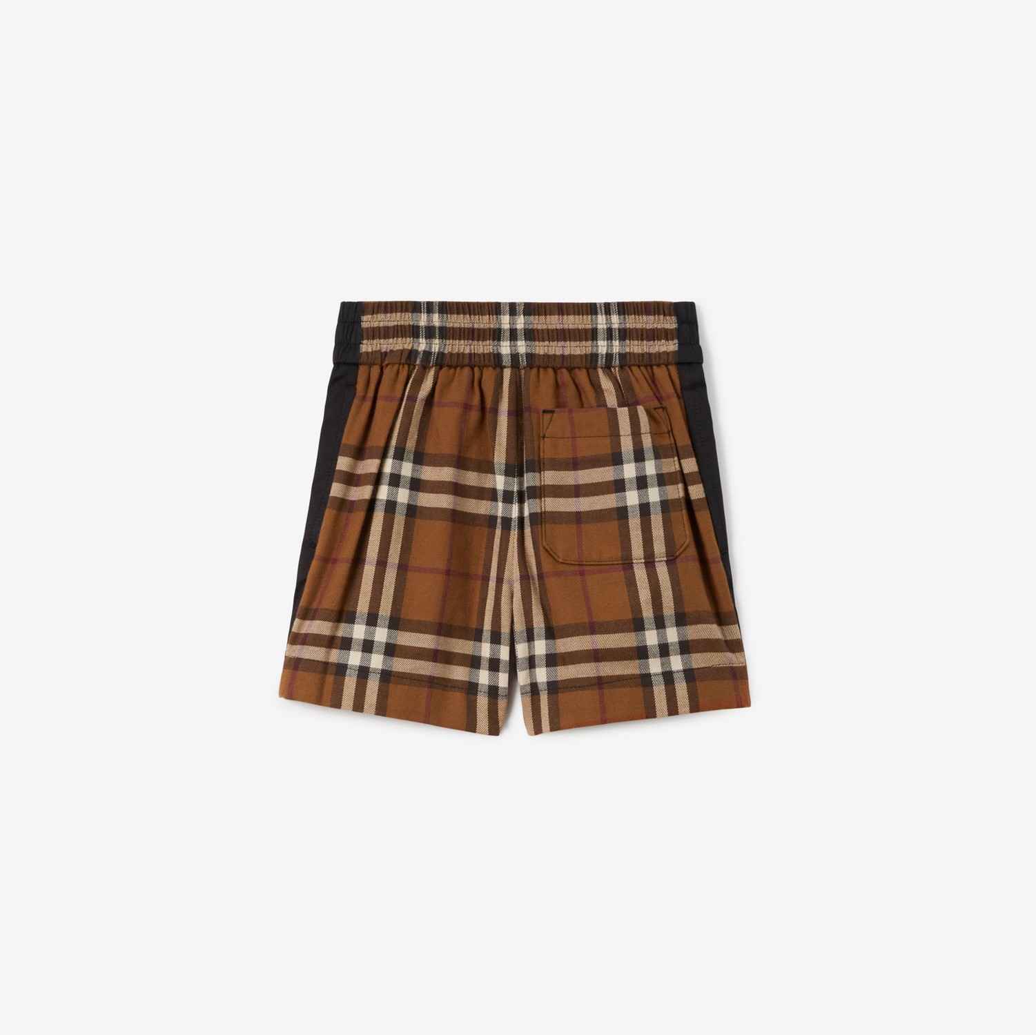 Check Panel Cotton Shorts in Black - Children | Burberry® Official