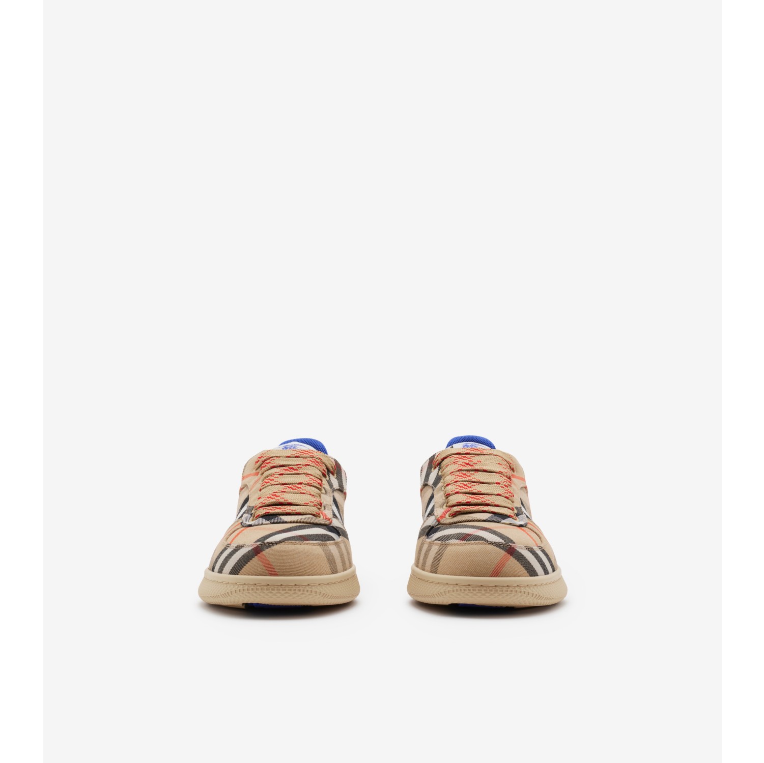 BURBERRY 26S PLAID TERRACE SNEAKERS IN BROWN CANVAS