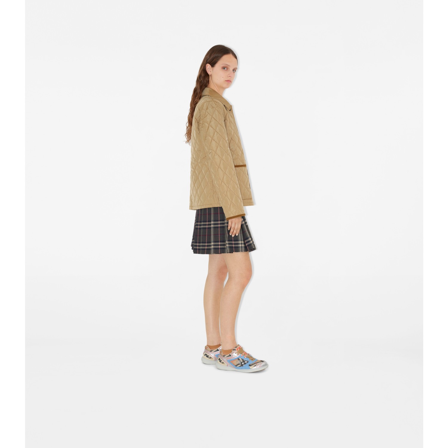 Quilted Nylon Jacket in Flax/sand - Women | Burberry® Official