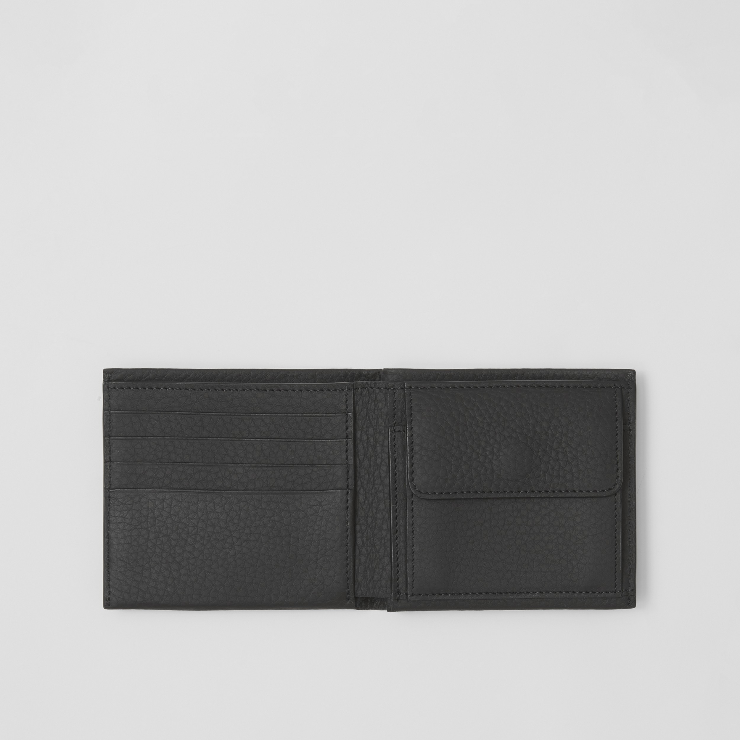 Grainy Leather International Bifold Coin Wallet in Black - Men | Burberry® Official - 3