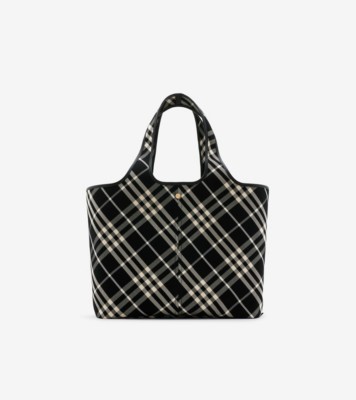 Medium Check Tote In Black/calico - Women | Burberry® Official