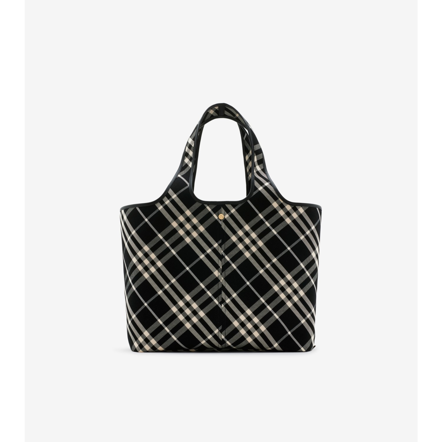 Medium Check Tote in Black calico Women Burberry Official