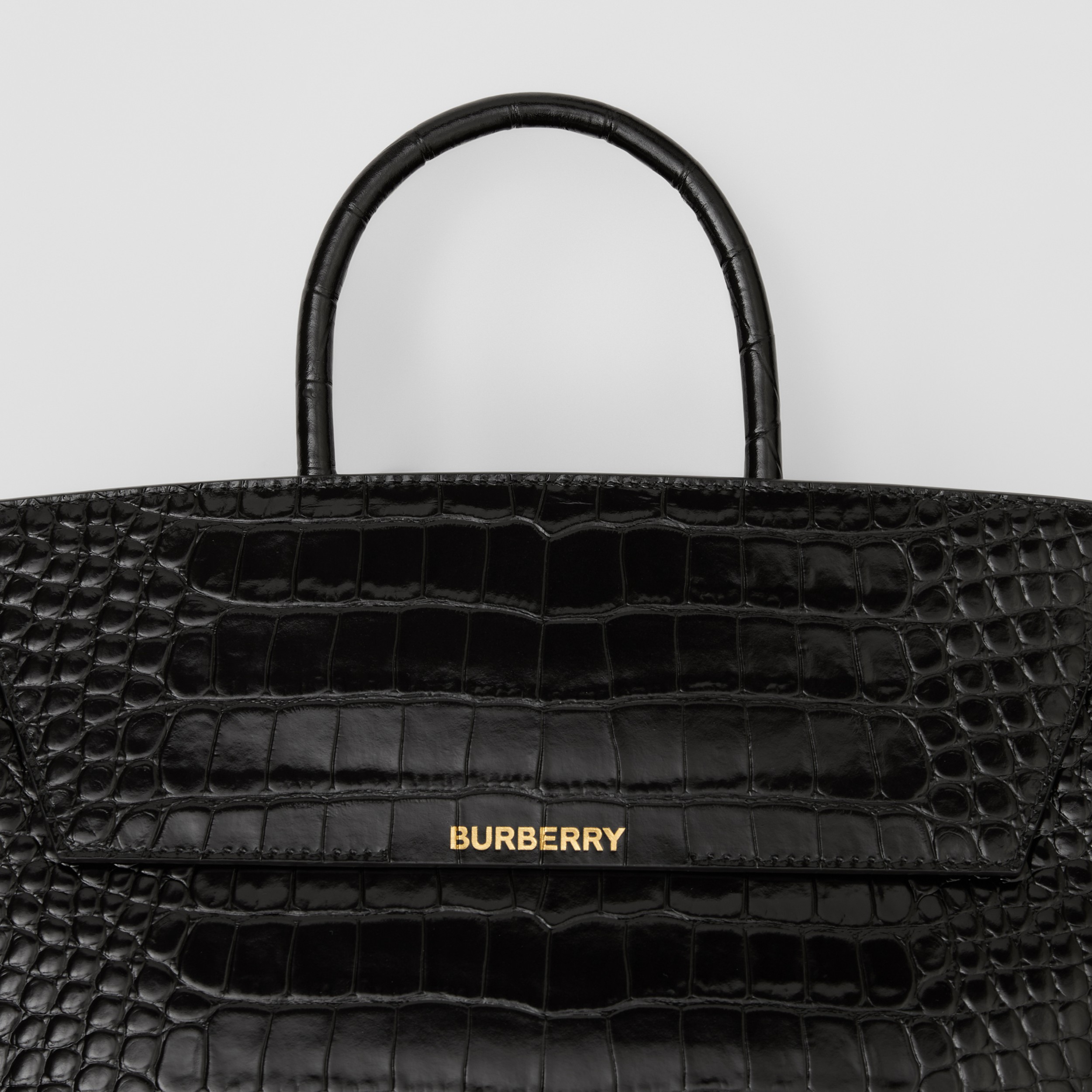 Embossed Leather Medium Catherine Bag in Black - Women | Burberry® Official - 2