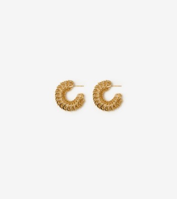Burberry Gold Logo Hoop Earrings