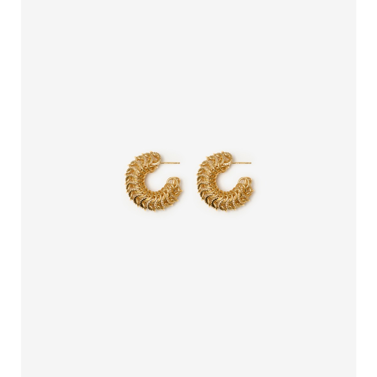 Shop Burberry Pavé Armour Earrings In Gold/clear