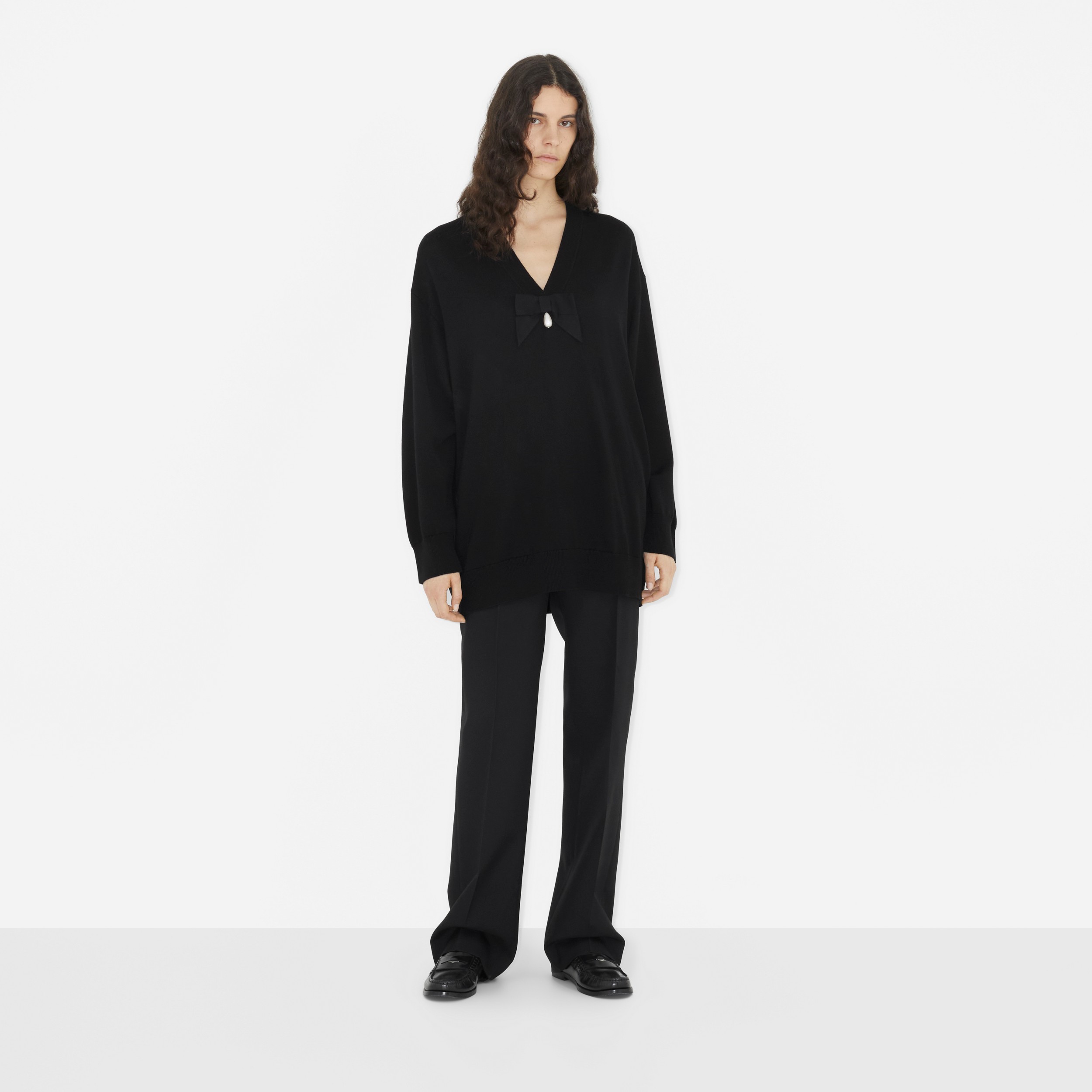 Jersey oversize en lana (Negro) - Mujer | Burberry® oficial - 2