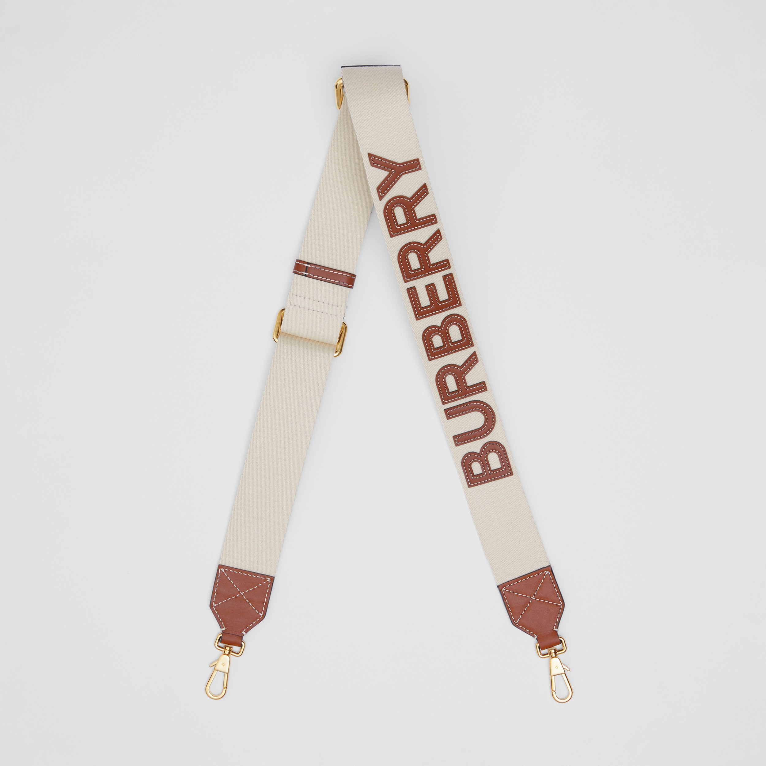 Leather Logo Detail Bag Strap in Ecru/tan - Women | Burberry® Official - 1
