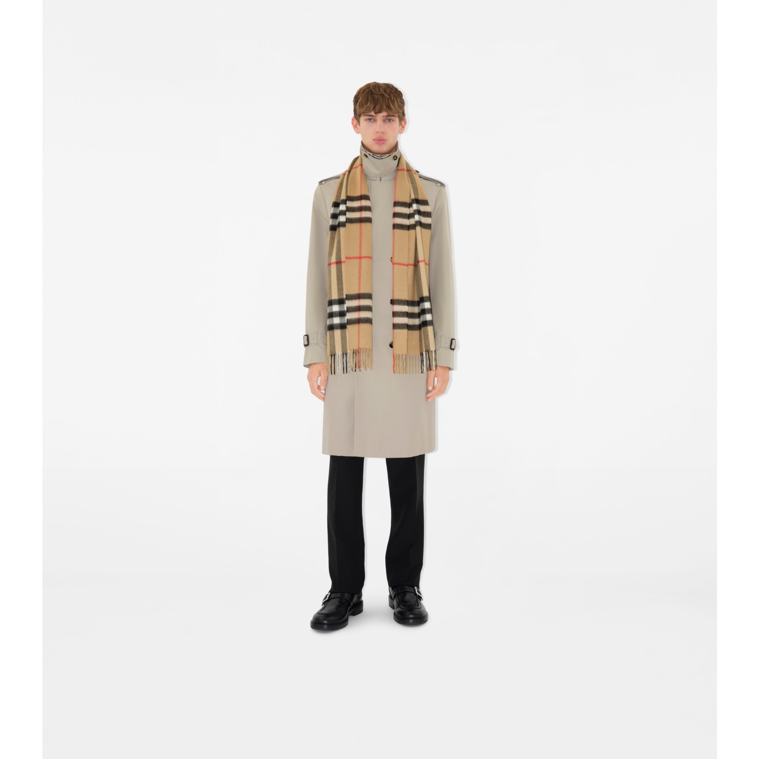 Cream burberry scarf best sale