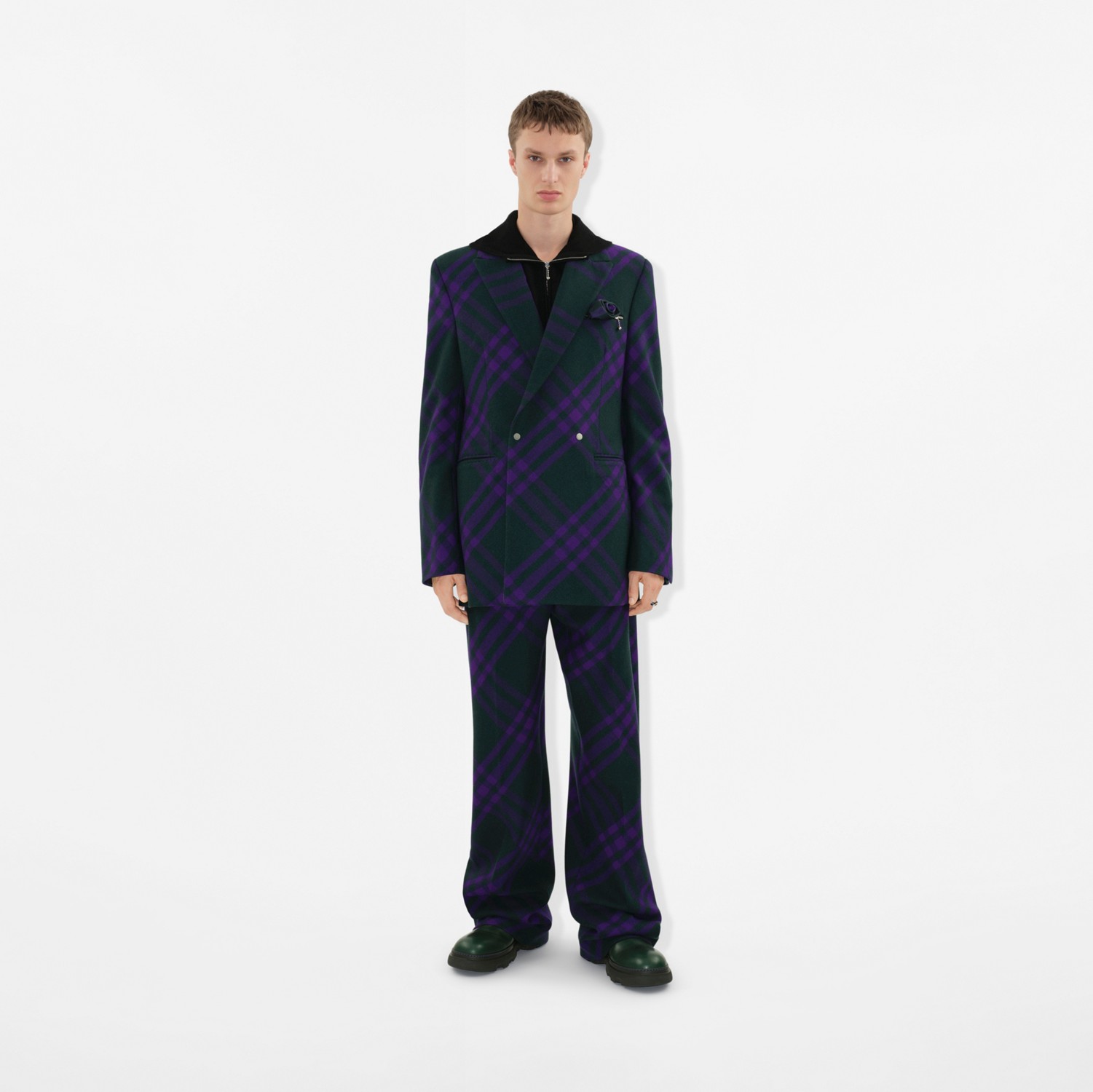 Giacca in lana Check​#​ (Deep Royal) - Uomo | Sito ufficiale Burberry®