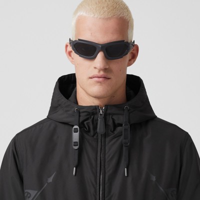 EKD Print Hooded Jacket In Black - Men | Burberry® Official